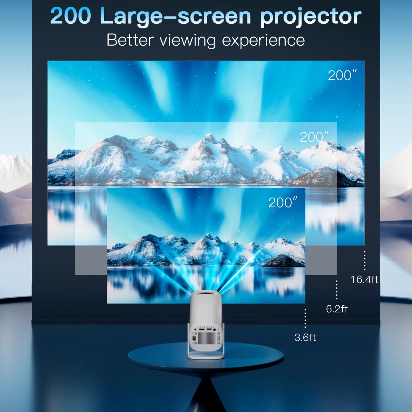 Android 11 Projector with Wifi 6 and Bluetooth Smart Mini Portable Projector 2.4G 5.8G Pocket Outdoor