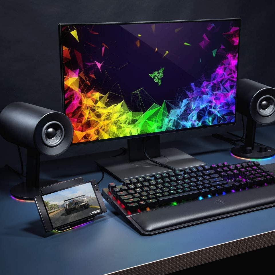 Nommo Chroma: Custom Woven 3" Glass Fiber Drivers - Rear-Facing Bass Ports - Bass Knob W/Automatic Gain Control Chroma Enabled - Full Range 2.0 PC Gaming Speakers, Black