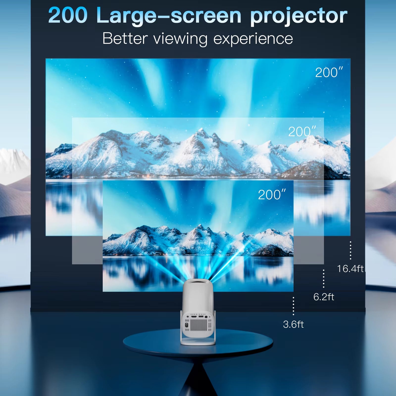 Android 11 Projector with Wifi 6 and Bluetooth Smart Mini Portable Projector 2.4G 5.8G Pocket Outdoor